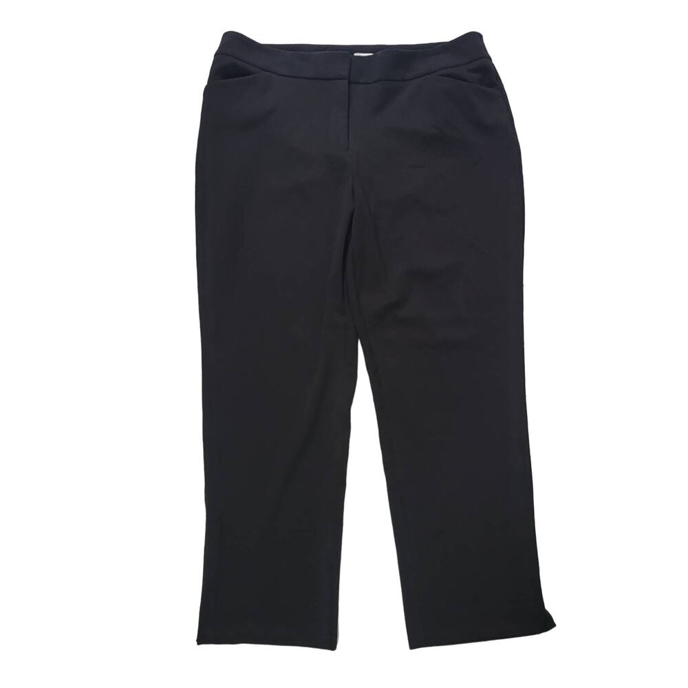 Chico's Size 2 US 12 Black Trousers Dress Pants Slim Leg Professional Business